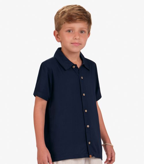 Camisa Viscose Sarjada Menino Trick Nick Azul