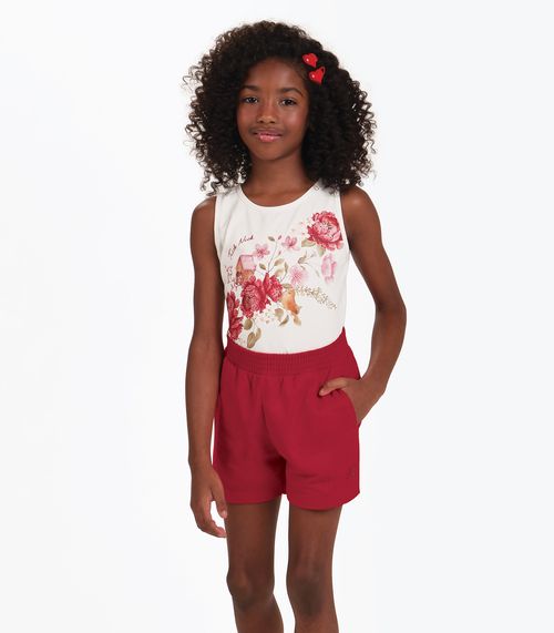 Conjunto Regata com Shorts Menina Trick Nick Bege