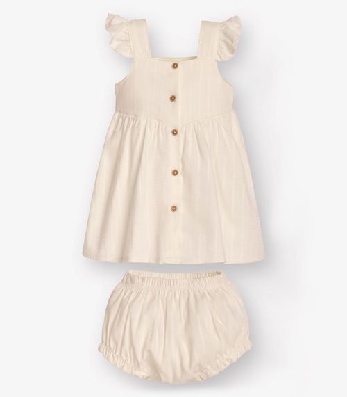 Vestido com Calcinha Bebê Trick Nick Bege
