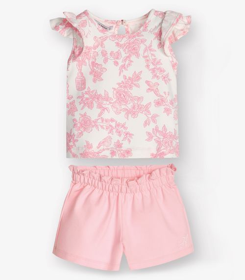 Conjunto Regata com Shorts Menina Trick Nick Rosa