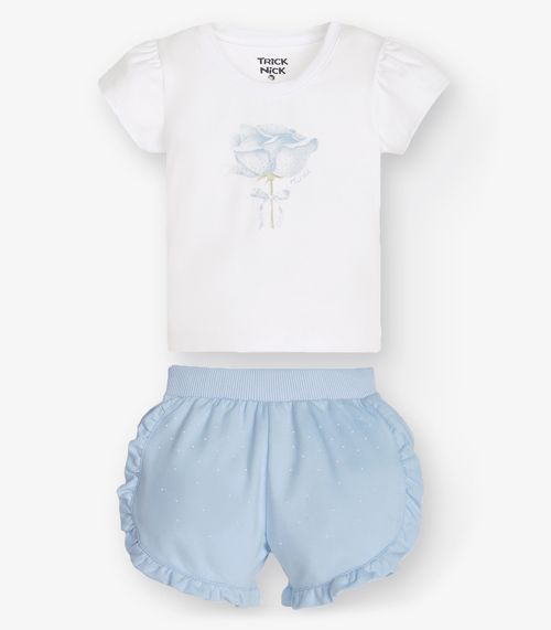 Conjunto Blusa com Shorts Feminino Trick Nick Branco