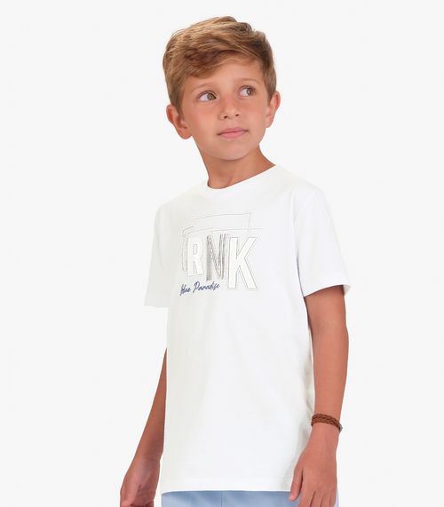 Conjunto Camiseta com Bermuda Menino Trick Nick Branco