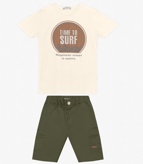 Conjunto Infantil Masculino Trick Nick Bege