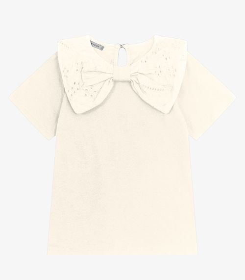 Blusa Feminina Manga Curta em Cotton Trick Nick Off White