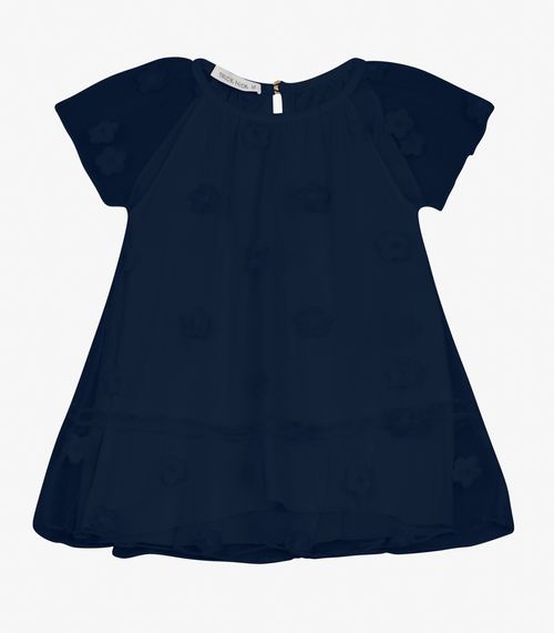 Vestido Infantil Com Babados Trick Nick Azul