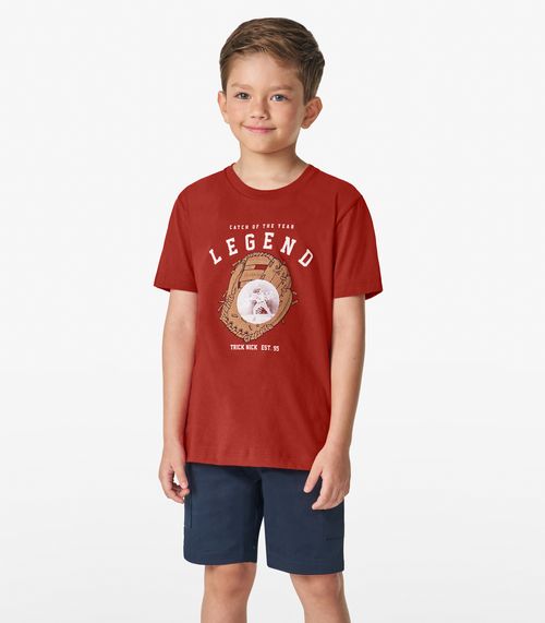 Camiseta Masculina em Meia Malha Trick Nick Laranja