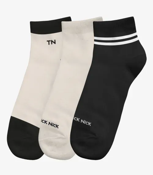 Kit 3 Pares De Meia Cano Curto Infantil Trick Nick Preto