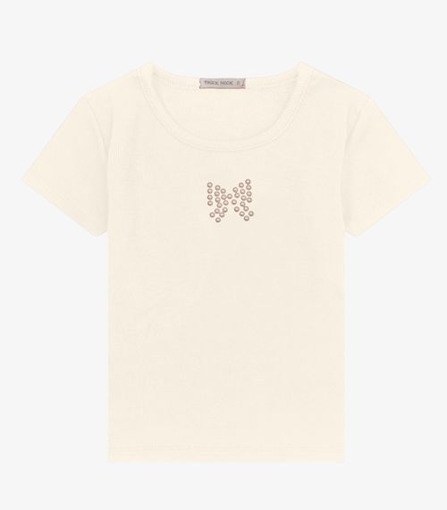 Blusa feminina infantil em Ribana 2x1 Trick Nick Off White