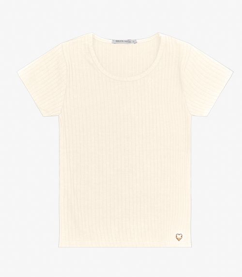 Blusa Infantil Feminina Canelada Trick Nick Bege