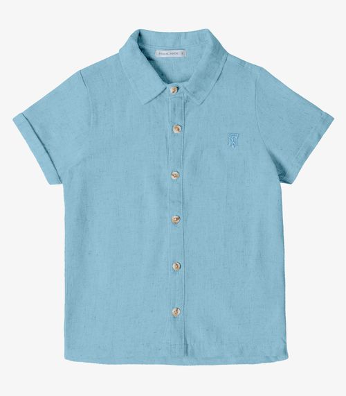 Camisa Infantil Masculina Com Botões Trick Nick Azul