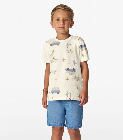 Camiseta Menino em Meia Malha Trick Nick Off White