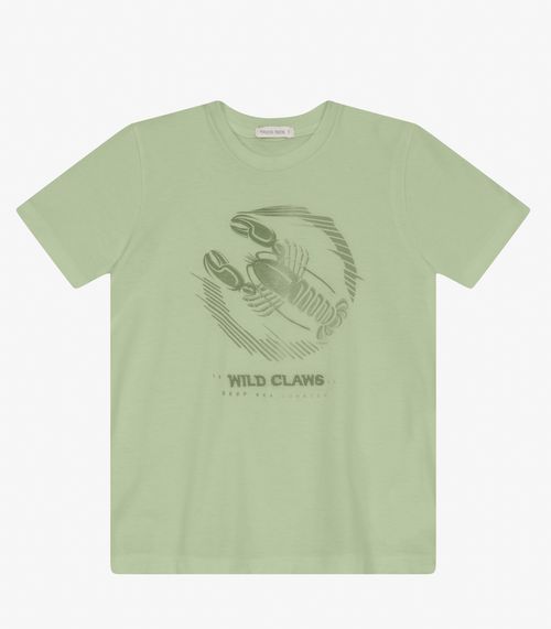 Camiseta Menino em Meia Malha Trick Nick Bege