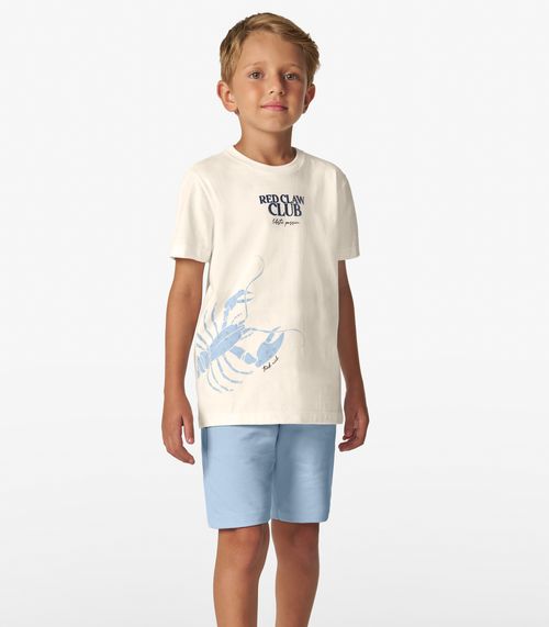 Conjunto Camiseta com Bermuda Menino Trick Nick Off White