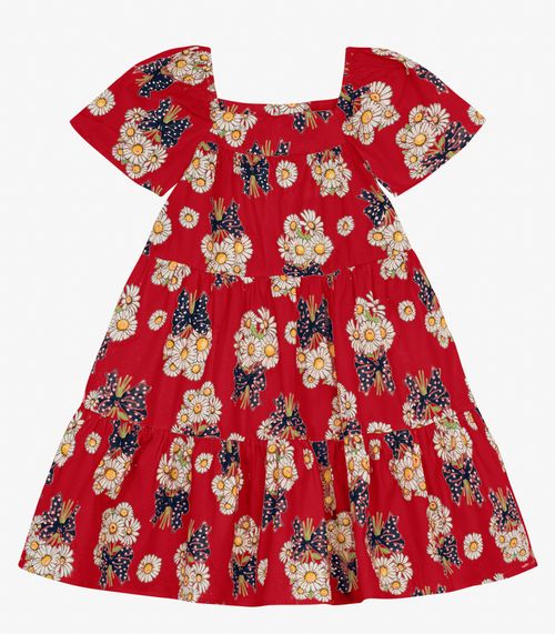 Vestido Infantil Estampado Trick Nick Vermelho