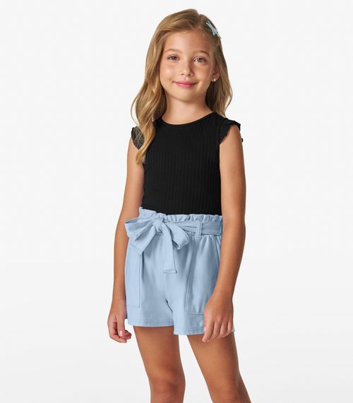 Shorts Infantil em Moletinho Denim Trick Nick Azul