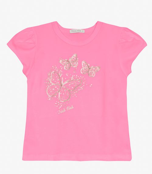 Blusa feminina em Cotton Leve Trick Nick Rosa
