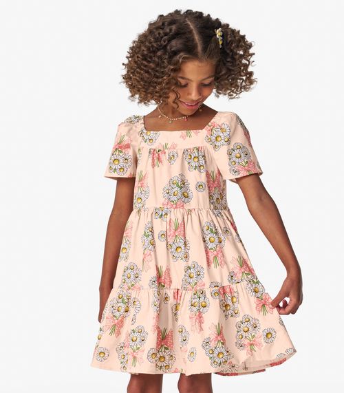 Vestido Infantil Estampado Trick Nick Rosa
