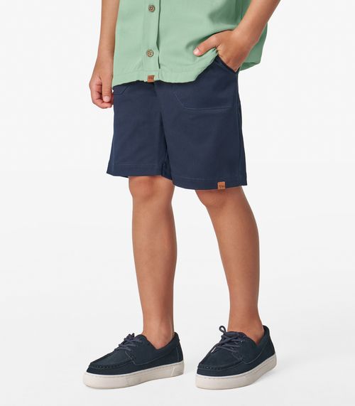 Bermuda Infantil em Sarja Cotton Trick Nick Azul