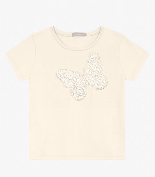 Blusa feminina em Cotton Leve Trick Nick Off White