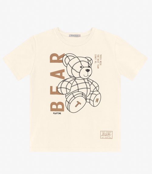 Camiseta Menino em Cotton Leve Trick Nick Off White