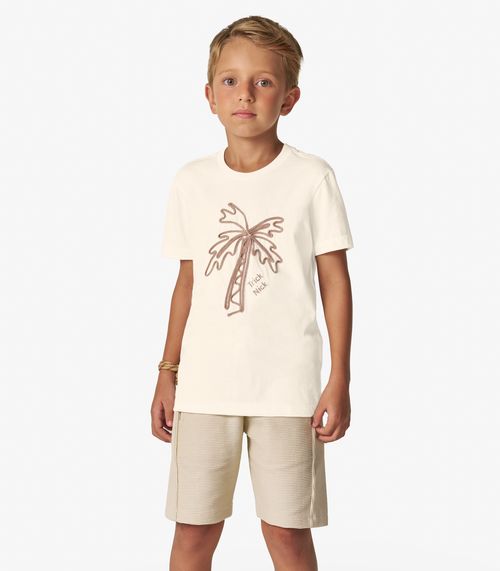 Camiseta Menino em Meia Malha Trick Nick Off White