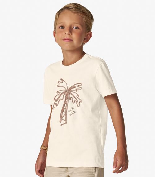 Camiseta Menino em Meia Malha Trick Nick Off White