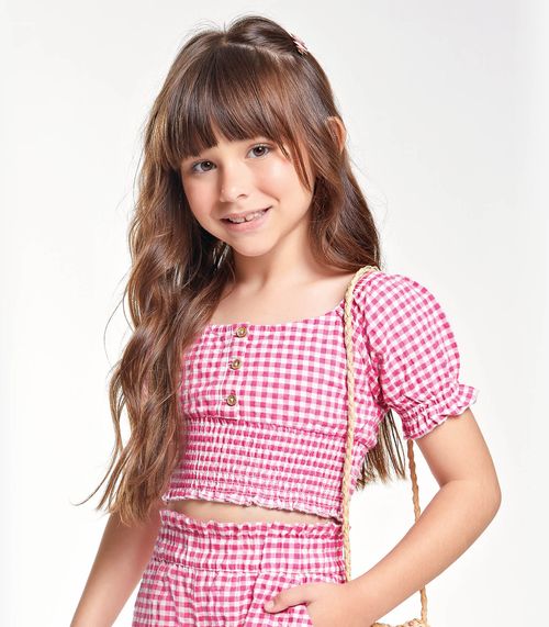 Conjunto Menina Blusa com Shorts Trick Nick Rosa