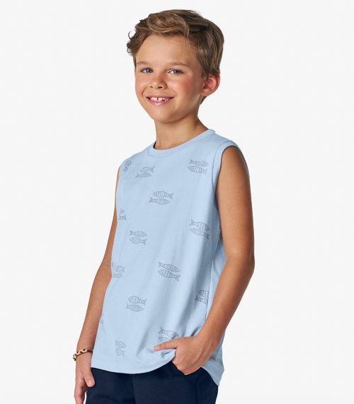 Regata em Cotton Leve Trick Nick Azul