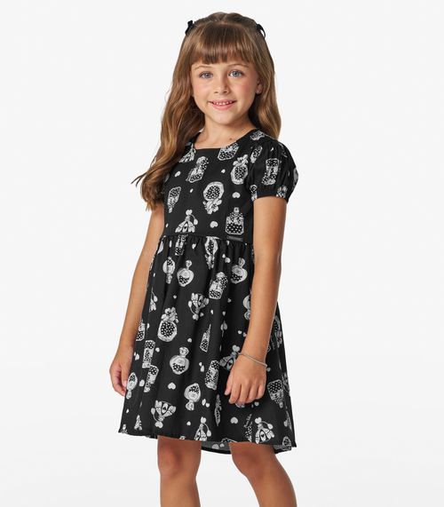 Vestido Infantil Trick Nick Preto