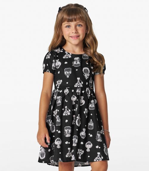 Vestido Infantil Trick Nick Preto