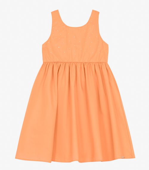 Vestido Menina em Tricoline Trick Nick Laranja