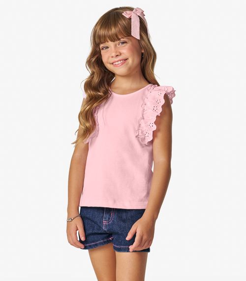 Conjunto Infantil Blusa Com Shorts Trick Nick Rosa