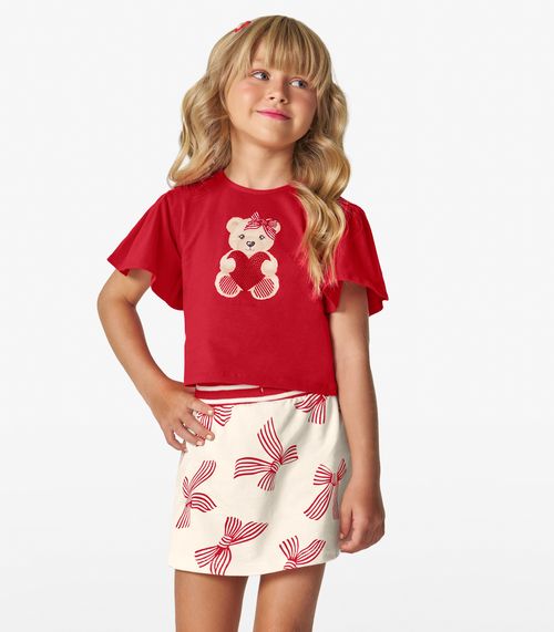 Conjunto Blusa com Shorts Saia Trick Nick Vermelho