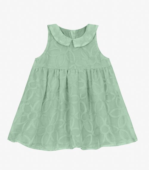 Vestido Infantil em Poly e Viscose Trick Nick Verde