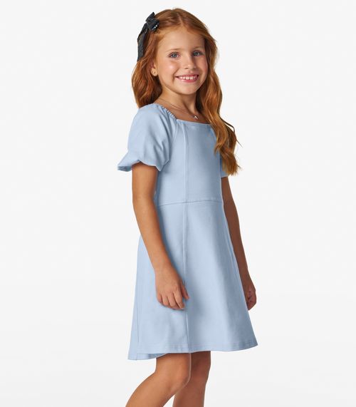 Vestido Infantil em Moletinho Denim Trick Nick Azul
