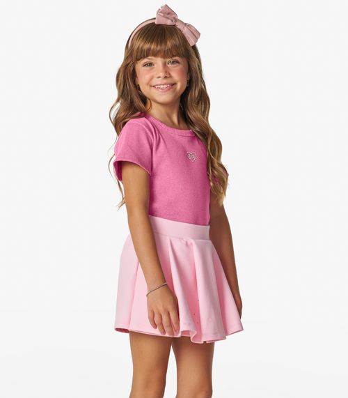 Blusa feminina em Ribana 2x1 Mescla Trick Nick Rosa