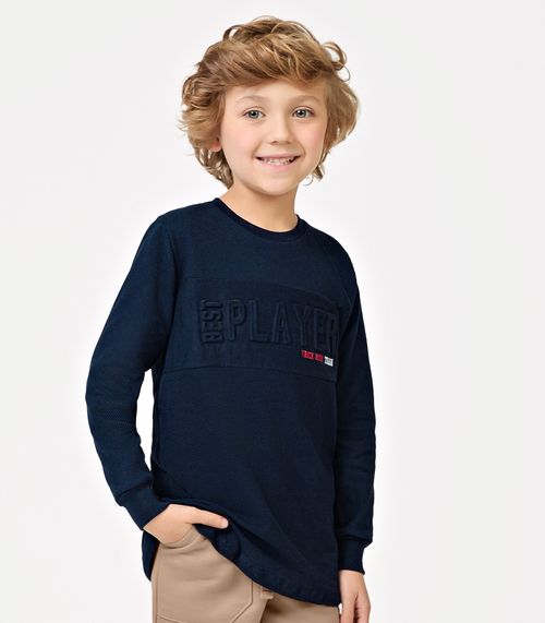Camiseta Infantil Manga Longa Trick Nick Azul