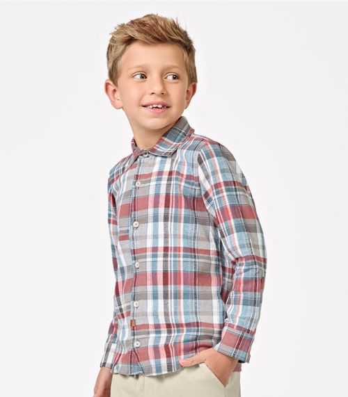 Camisa Infantil Manga Longa Xadrez Trick Nick Preto