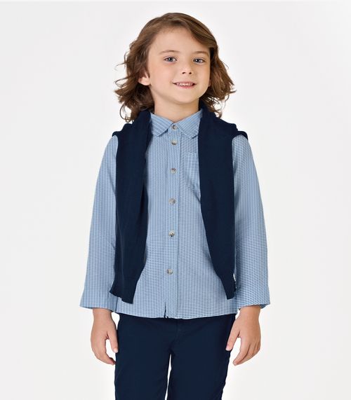 Camisa Infantil Manga Longa Trick Nick Azul