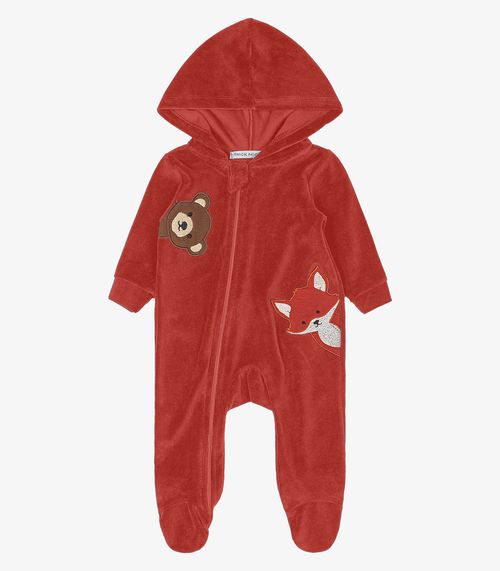 Macacão Infantil Com Capuz em Plush Trick Nick Laranja