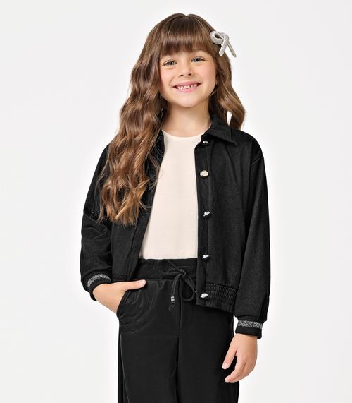 Jaqueta Infantil Suede Sarjado Trick Nick Preto