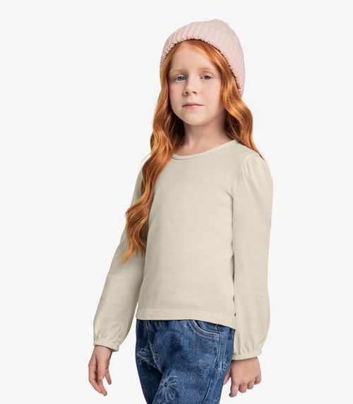 Blusa Infantil Manga Longa Trick Nick Bege