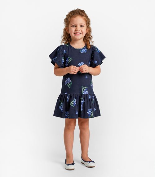 Vestido Infantil em Cotton Leve Trick Nick Azul