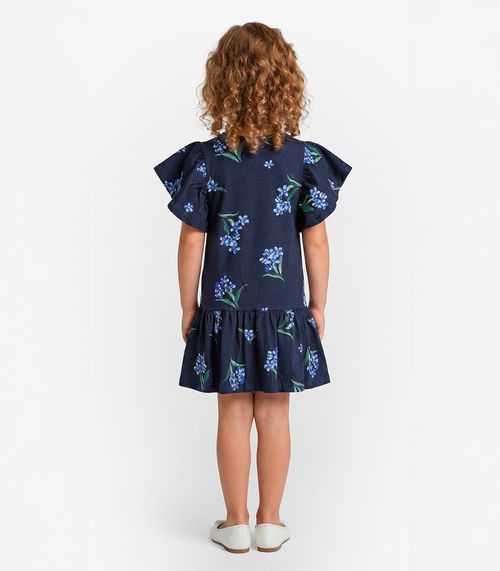 Vestido Infantil em Cotton Leve Trick Nick Azul