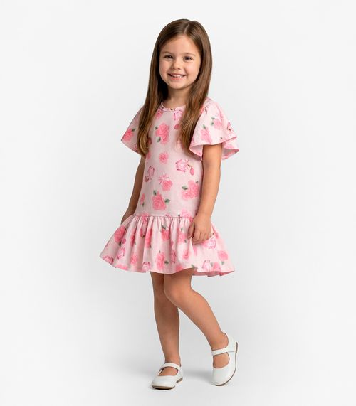 Vestido Infantil em Cotton Leve Trick Nick Rosa