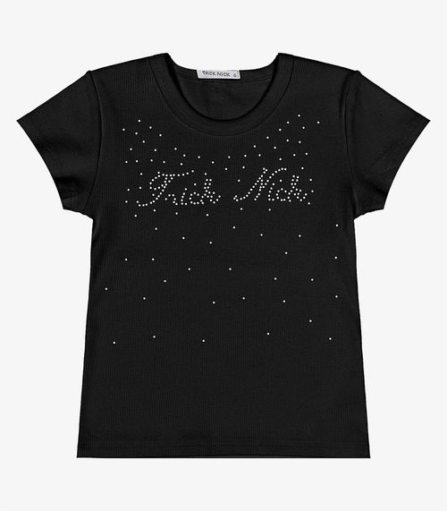 Blusa Infantil Em Ribana Trick Nick Preto