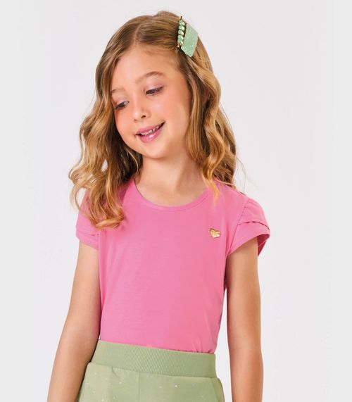 Blusa Infantil Feminina Cotton Leve Trick Nick Rosa