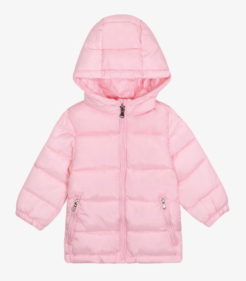 Jaqueta Puffer Feminina com Capuz Trick Nick Rosa