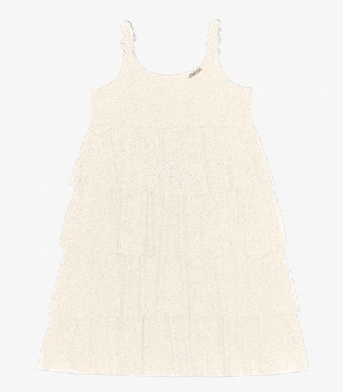 Vestido Infantil em Tule Shine Duo Trick Nick Bege