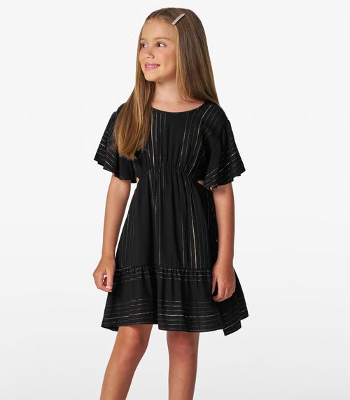 Vestido Infantil em Viscose Lurex Trick Nick Preto